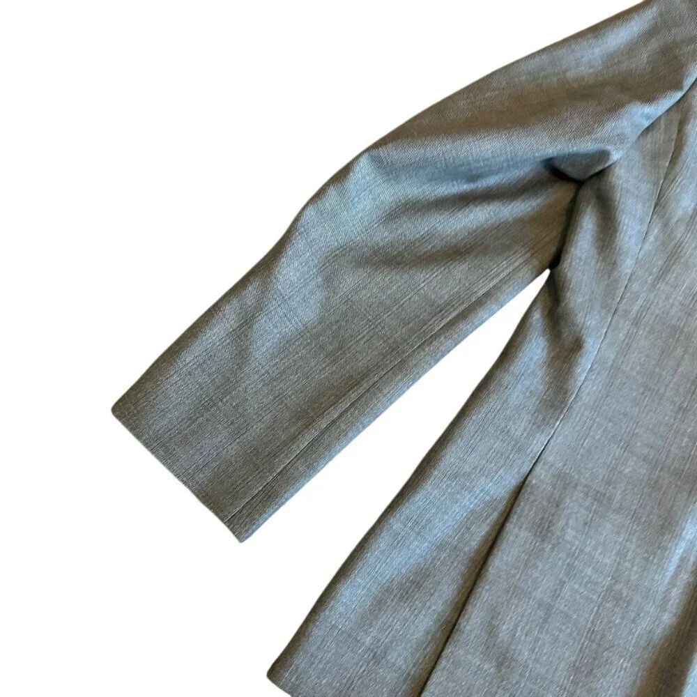Calvin Klein Silk Wool Button-Down Blazer Jacket Sport Coat Grey Check Size 44L